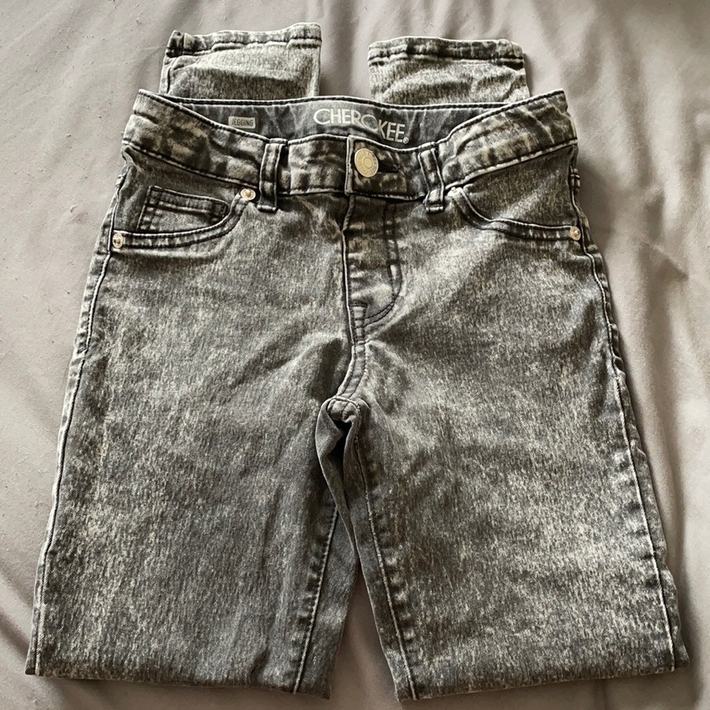 Cherokee Girls’ Acid Wash Black Jeggings